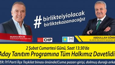 Millet İttifakı Alanya Belediye Başkan Adayı Abdullah Sönmez için tören