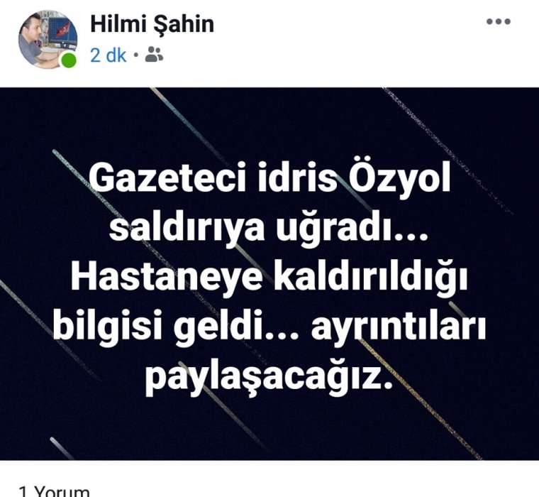 Gazeteci Yazar İdris Özyol'a Çirkin saldırı