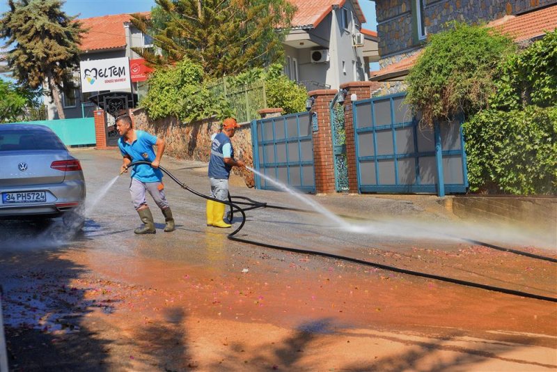 Alanya belediyesi temizlik işleri müdürlüğü’nden bayram öncesi kent genelinde hummalı çalışma