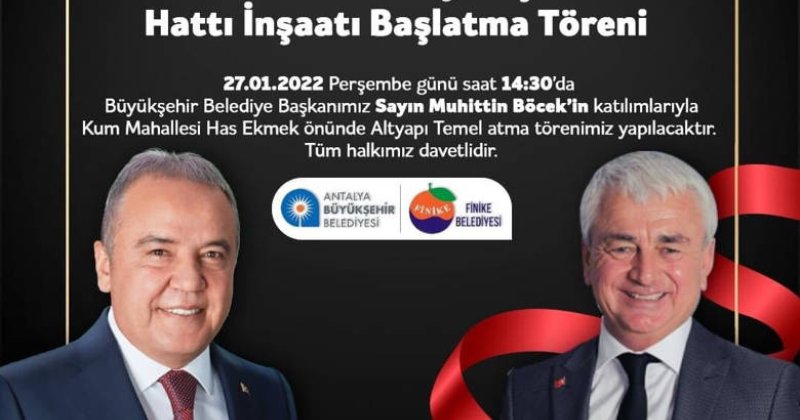 Büyükşehir, Finike Kanalizasyon Şebeke Hattı’nda Ilk Kazmayı Vuruyor