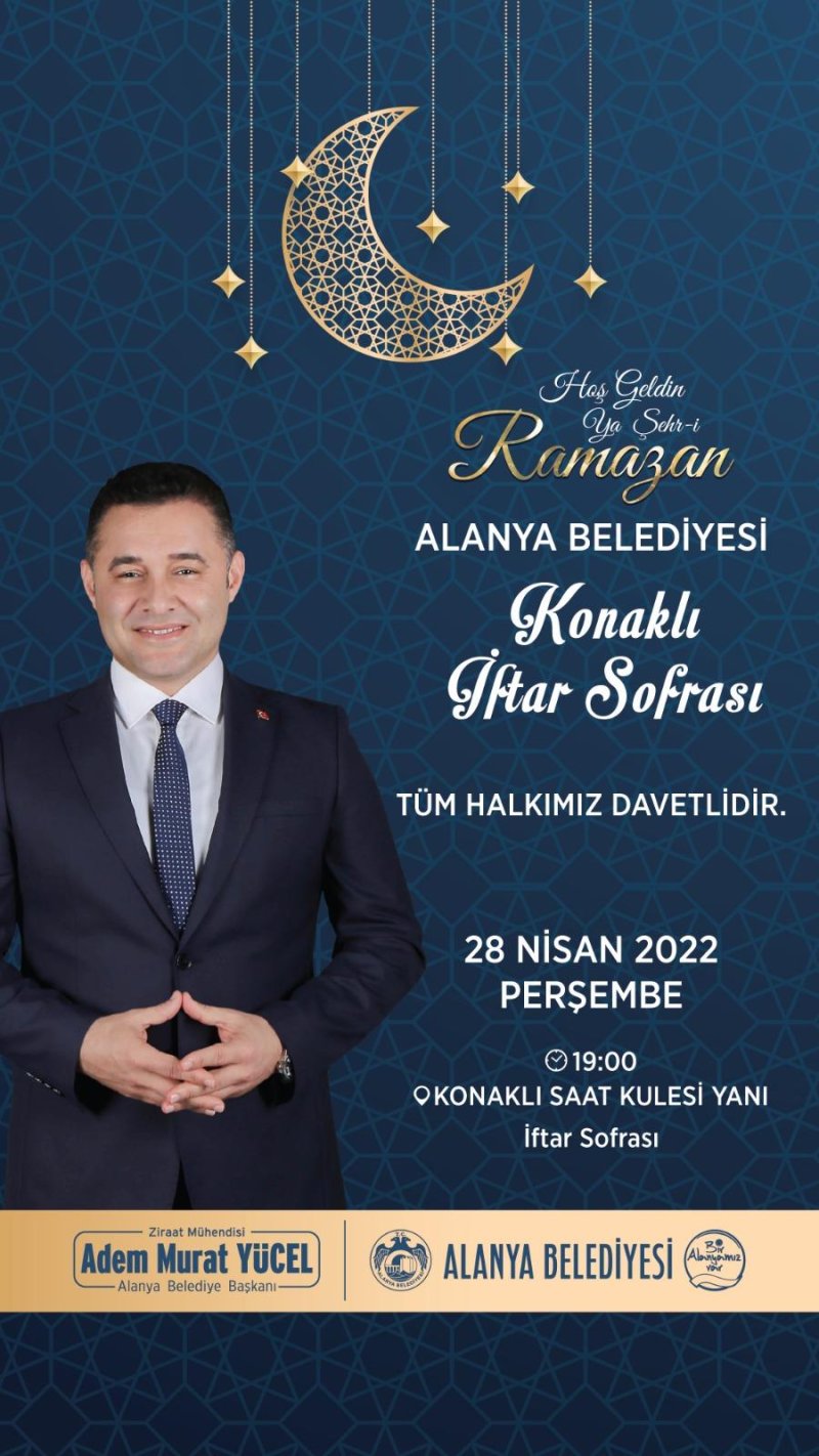 Alanya belediyesi’nin iftar sofrası konaklı’da