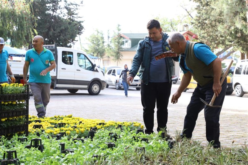 Alanya belediyesi bayramda 62 bin çiçek dağıttı