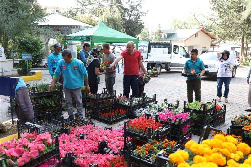 Alanya belediyesi bayramda 62 bin çiçek dağıttı