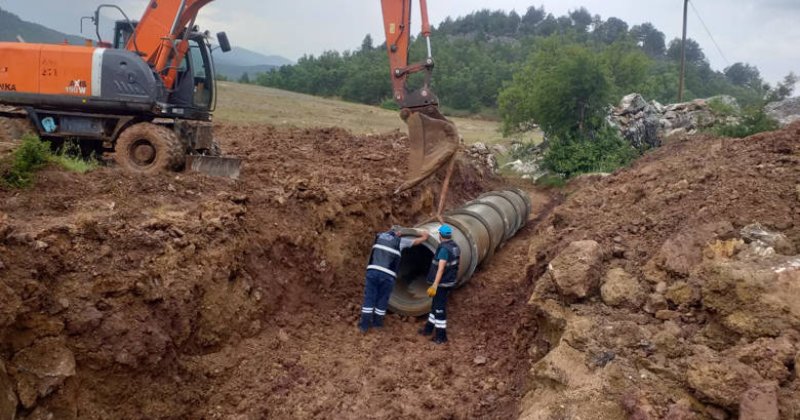 Akseki’de Kış Aylarında  Kırılan Büzler Onarılıyor