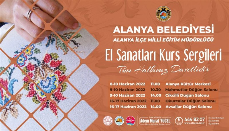 El sanatları kursları yıl sonu sergileri başlıyor