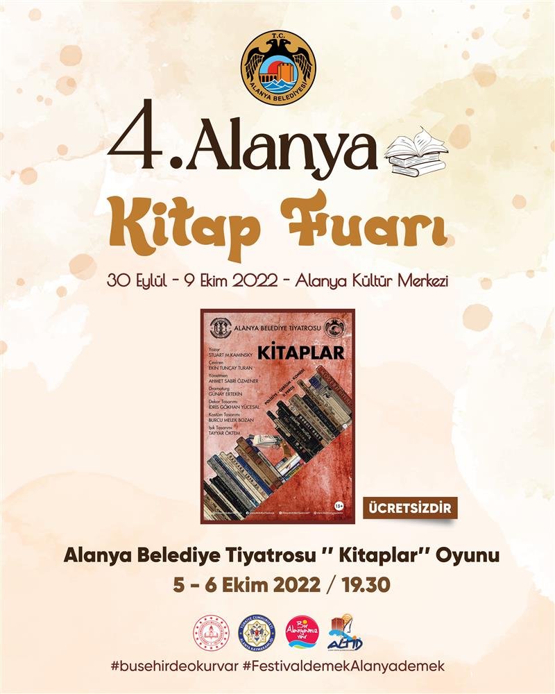 4. alanya kitap fuarı 30 eylül’de kapılarını açıyor