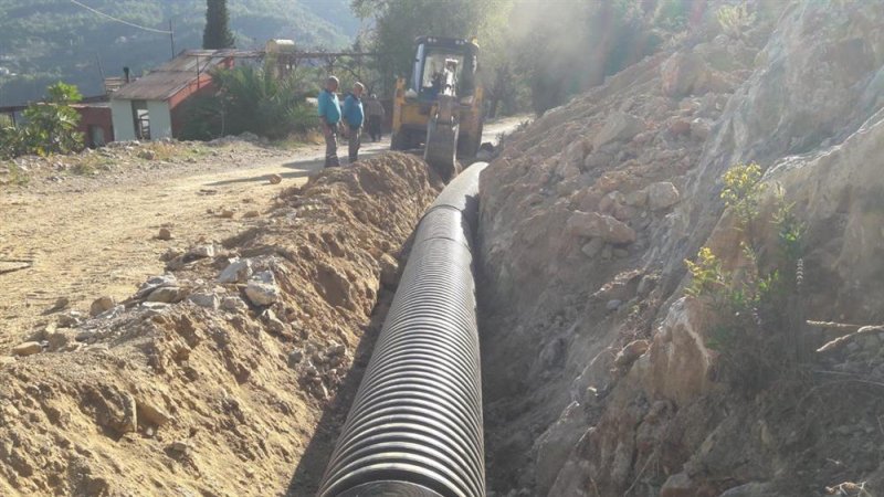 Alanya belediyesi alt yapı çalışmalarına son hız devam ediyor
