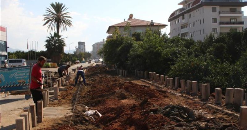 Kestel isa küçülmez caddesinde kaldırım çalışması başlatıldı