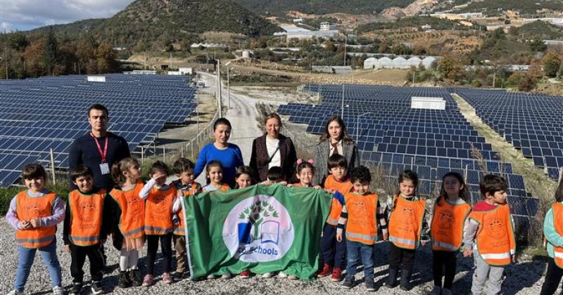 Alanya belediyesi güneş enerji tesisi’ne minik çevrecilerden ziyaret