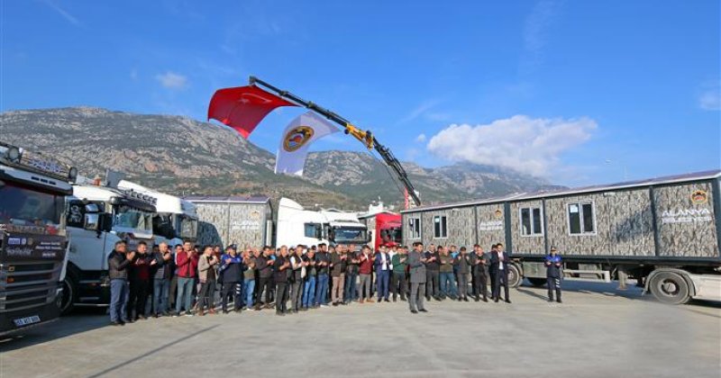 Alanya belediyesi’nden deprem bölgesine konteyner desteği hedef 210 konteyner ev