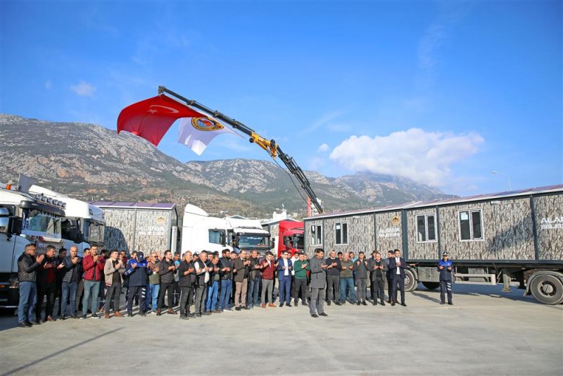 Alanya belediyesi’nden deprem bölgesine konteyner desteği hedef 210 konteyner ev