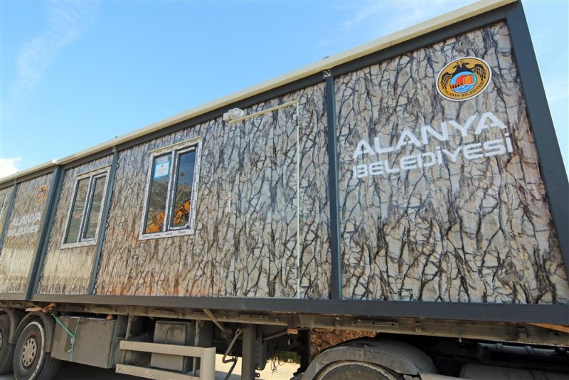 Alanya belediyesi’nden deprem bölgesine konteyner desteği hedef 210 konteyner ev