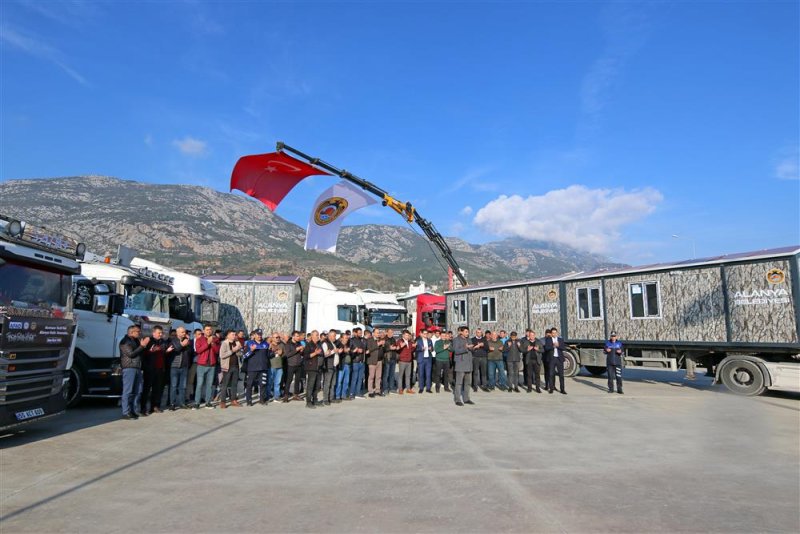 Alanya belediyesi’nden deprem bölgesine konteyner desteği hedef 210 konteyner ev