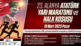 23. alanya atatürk halk koşusu ve yarı maratonu yapılacak