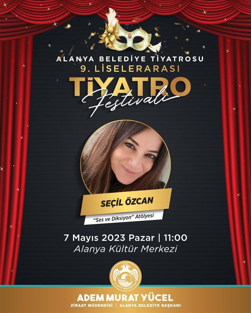 9. alanya liselerarası tiyatro festivali başlıyor