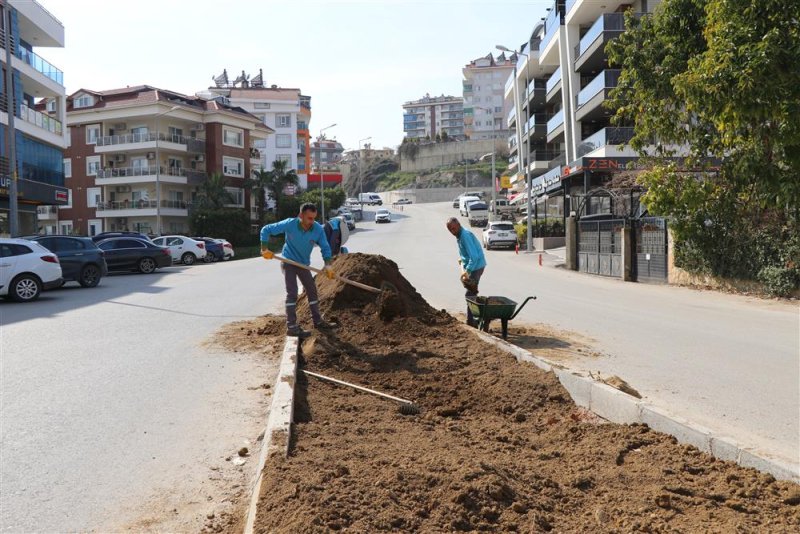 Oba mahallesi’nde peyzaj çalışmaları tüm hızıyla sürüyor