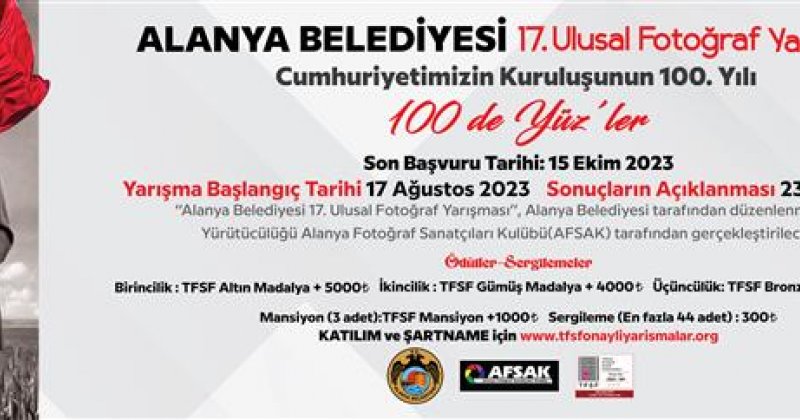 Alanya belediyesi cumhuriyetin 100. yılına özel fotoğraf yarışması düzenliyor