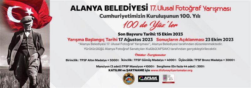 Alanya belediyesi cumhuriyetin 100. yılına özel fotoğraf yarışması düzenliyor
