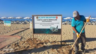 Alanya belediyesi’nden caretta carettalara özel çalışma yumurtlama alanları işaretlendi
