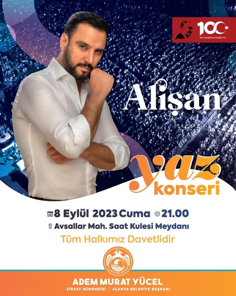 Yaz konserleri için geri sayım başladı avsallar’da alişan rüzgarı esecek