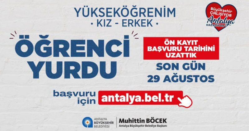 Büyükşehir’in Yurtları Üniversiteli Gençleri Bekliyor