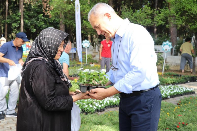 Alanya belediyesi mezarlıklarda çiçek dağıtacak