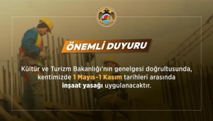 İnşaat yasağı uyarısı