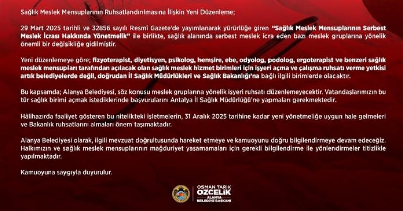 Sağlık meslek mensuplarının ruhsatlandırılmasına ilişkin basın açıklaması