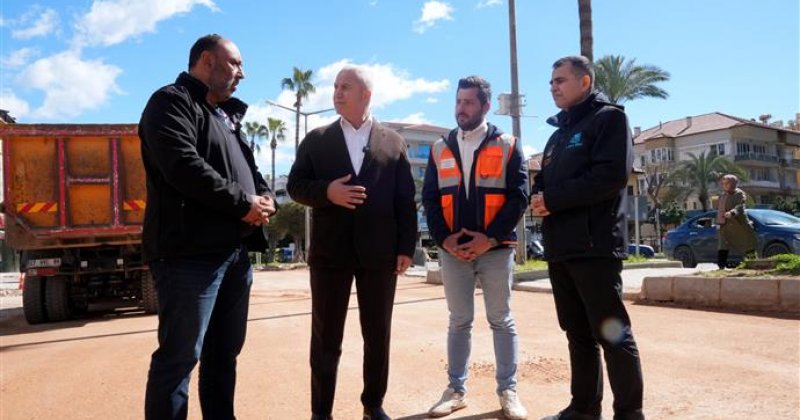Atatürk caddesi kuzey şeridinde çalışmalar tamamlanıyor