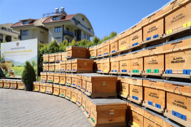 Alanya belediyesi 168 arı kovanını &uuml;reticiyle buluşturdu