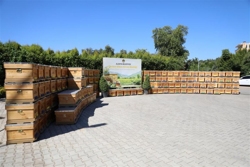 Alanya belediyesi 168 arı kovanını &uuml;reticiyle buluşturdu