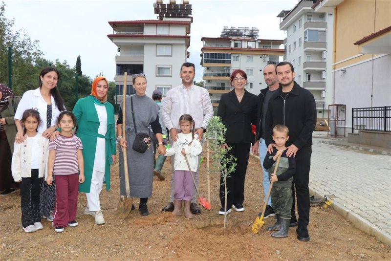 Alanya&rsquo;da minik eller zeytin fidanlarını toprakla buluşturdu