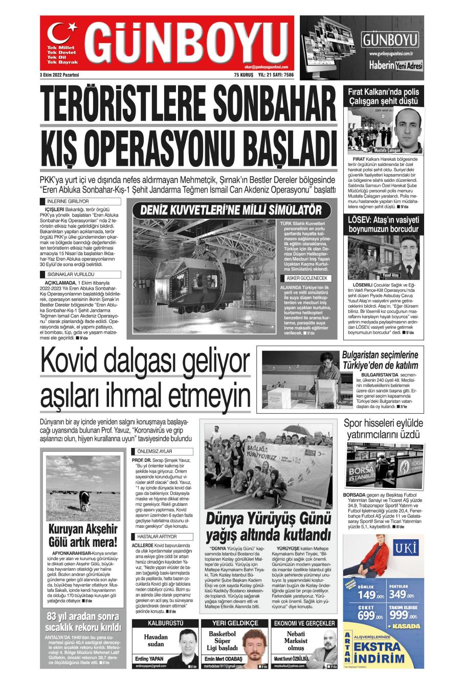 Günboyu Gazetesi Manşetleri